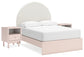 Wistenpine Full Upholstered Panel Bed with 2 Nightstands