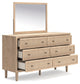 Cielden Full Panel Bed with Mirrored Dresser and 2 Nightstands