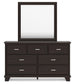 Covetown Twin Panel Bed with Mirrored Dresser and 2 Nightstands