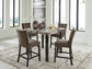 Jeshina Counter Height Dining Table and 4 Barstools